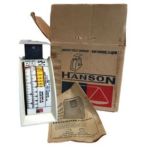 Vintage scale Hanson recipe scale model no 1308 up to 8 lbs with box made in USA